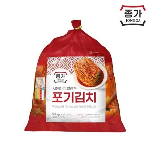 종가 중부식 포기김치 11kg (5.5kg X 2 지금 확인하고 한정된 혜택을 누리세요!